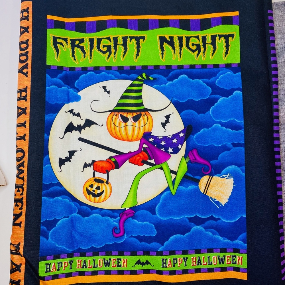 Halloween Fabric Boo Crew Dan Morris 2012 Cotton Fabric RJR Approx 2 Yards - Picture 4 of 8
